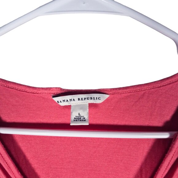 Banana Republic Dress Size Large Peach Tiered Sleeveless Summer Casual - Picture 3 of 4